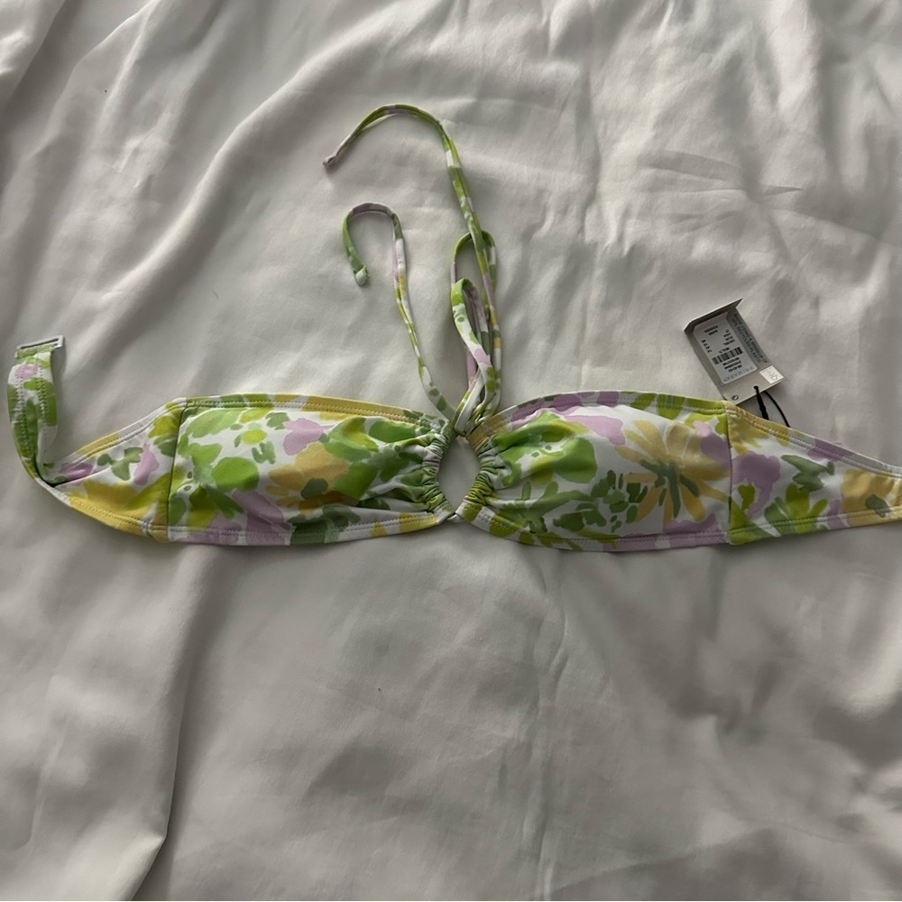 Strapless Floral Bikini Top